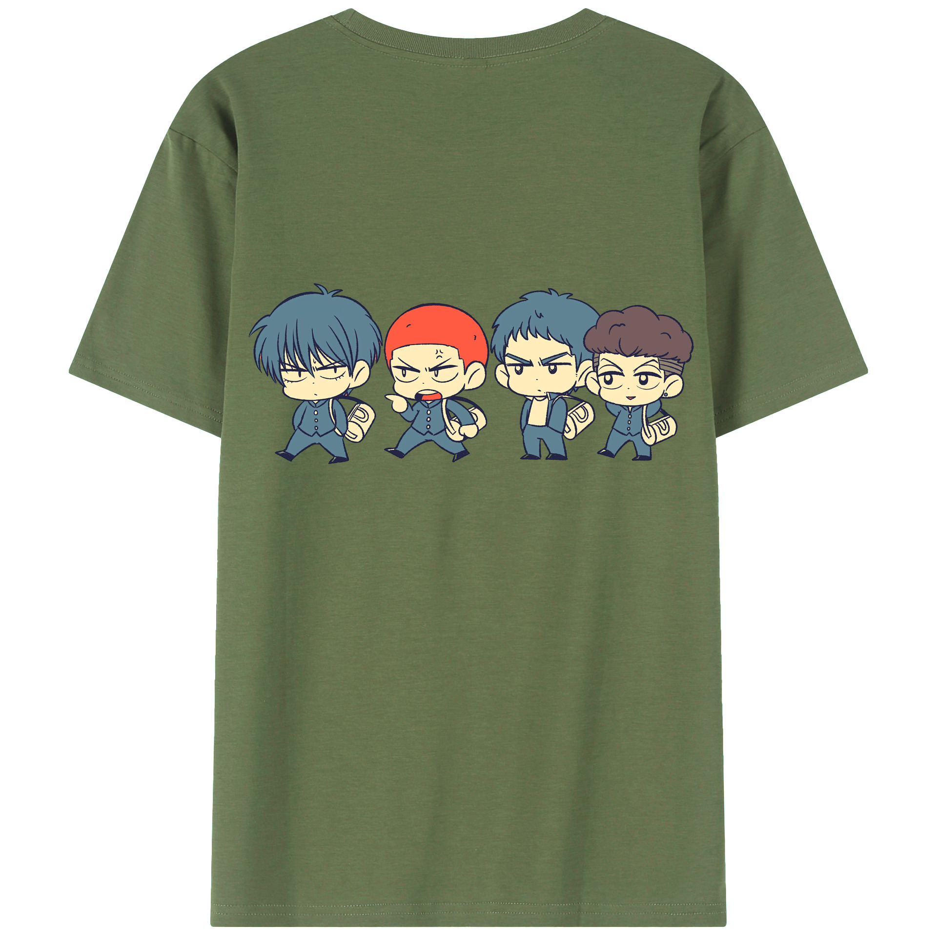 （画像用） SLAM DUNK／スラムダンク 綿100％ メンズ半袖Tシャツ（バックプリント） 通気性